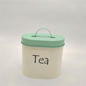 Vintage Ovale Tè di Caffè di Zucchero Contenitori Da Cucina di Stoccaggio Set di Metallo Contenitore di Alimento di Stoccaggio Bottiglie e Vasetti Coperchio di Ferro Moderno - Product Image 5