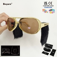 Lunettes de soleil classiques avec monture dorée et pattes de sourcil, livraison gratuite, vente chaude Boyarn