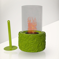 Cheminée à éthanol en métal rose classique Bongo pour la décoration de la maison