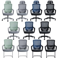 Chaise de bureau ergonomique moderne pivotante à 360 ° en tissu maillé avec soutien lombaire Chaise de bureau d'atelier pour cadres