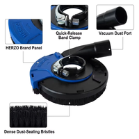 HERZO Protection anti-poussière en plastique de 125 mm pour meuleuse d'angle, outil de protection pour le meulage à sec des surfaces, collecteur de poussière pour meuleuse d'angle à batterie