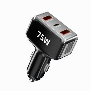 ที่ชาร์จโทรศัพท์ในรถยนต์ 75W PD 30W QC 22.5W ช่อง USB C คู่ ชาร์จเร็วสำหรับอุปกรณ์มือถือ - Product Image 1