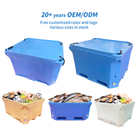 660L Heavy Duty énorme double paroi stockage en vrac régulier hdpe double paroi empilable poisson isolé palette bac pour le transport