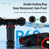 Conector de Cable para Exteriores Tipo T de Cobre T2 M25, Divisor de 2-5 Vías, Caja de Conexiones Impermeable de 16A para Iluminación LED de Jardín y Calle