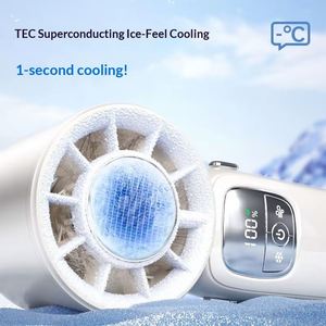 Ventilateur portable Tec Mini, pliable pour le cou/le bureau, 3600 mAh, rechargeable par USB, lumière LED et écran intelligent, ventilateur personnel super rafraîchissant - Product Image 3