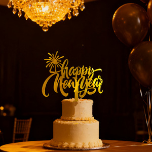 ท็อปเปอร์เค้กอะคริลิค ลายน้ำผึ้งและความหวาน สำหรับตกแต่งเค้กปีใหม่ คริสต์มาส และตรุษจีน หนา 1.3 มม. - Product Image 3