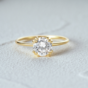 CANNER <b>Unique</b> Elegant Zircon <b>Ring</b> <b>Engagement</b> Luxury Four-Prong Crown Wedding <b>Ring</b> Ladies S925 Silver Gold Plated Jewelry <b>Ring</b> - Product Image 5