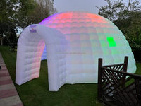 Exposition d'événements en plein air led éclairage blanc igloo dôme tente gonflable doom tentes pour la publicité camping en vente