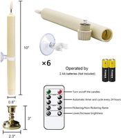Bougies flottantes Tsinye avec télécommande baguette magique, décorations LED électriques suspendues pour fenêtre, décoration de Noël et d'Halloween