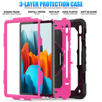 Pelindung Layar dan Casing Full Body dengan Penyangga untuk Samsung Galaxy Tab S7 11 Inch SM T870