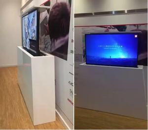 Soporte de TV Eléctrico Móvil con Control Remoto, Soporte de Monitor con Motor Deslizante, Soporte de TV Giratorio Motorizado de Bambú - Product Image 6