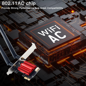 1200Mbps PCI-E <span class=keywords><strong>WIFI</strong></span> tarjeta de red inalámbrica escritorio 802.11AC banda Dual 2,4G 5G 2 en 1 AC1200 PCI E PCIe <span class=keywords><strong>WIFI</strong></span> adaptador <span class=keywords><strong>Bluetooth</strong></span> - Product Image 3