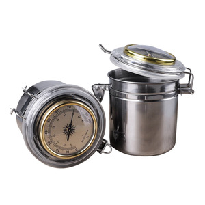 Stainless Steel <b>Storage</b> <b>Container</b> 12.5Cm Diameter Sealed Clip On Lid Coffee Tea Moisture Proof - Product Image 2
