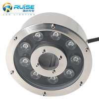 Lampu Air Mancur LED Lingkaran 9W CE Rohs IP68 Stainless Steel Tahan Air, Warna Berubah dengan Kontrol Eksternal untuk Taman