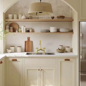 European Style Modern Modular L-Shape Kitchen Cabinet Set Solid Wood Door Melamine <b>Board</b> Marble Top High Gloss High-End Wall - Product Image 2