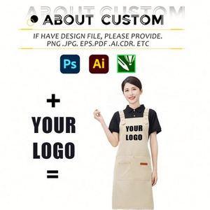 Hot Sale Custom Waiter <b>Apron</b> Waterproof Canvas <b>Apron</b> Restaurant Cooking <b>Kitchen</b> <b>Apron</b> Work Clothes Unisex with Custom Logo - Product Image 2