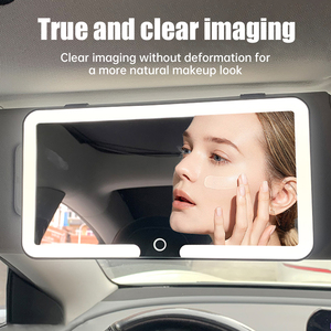 1 pièce <span class=keywords><strong>Miroir</strong></span> de maquillage LED pour voiture, HD, avec réglage à trois niveaux, pour pare-<span class=keywords><strong>soleil</strong></span>, intérieur, rétroviseur, à intensité variable, <span class=keywords><strong>miroir</strong></span> de courtoisie automobile - Product Image 1