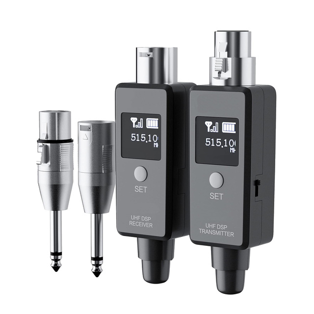 Multifuncional Handheld Microphone XLR Adapter System UHF Wireless Transmitter Receiver Lightweight Portable Plug Play 90ft