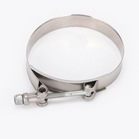 Hochwertige 201/304 Edelstahl Polierte Robuste T-Bolzen Super-Schlauchschellen Verstellbar Metrisch Zoll 19mm Bandbreite Modell