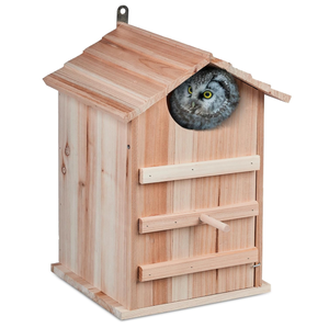 Grande boîte avec des copeaux de <span class=keywords><strong>bois</strong></span>, nichoir personnalisé pour hiboux, maison en <span class=keywords><strong>bois</strong></span> miniature pour l'extérieur - Product Image 5