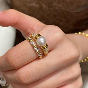 Anillos de Plata de Ley S925 de Estilo Vintage para Mujer, Diseño de Espiral Entrelazada con Diamantes, Estilo Antiguo - Product Image 3