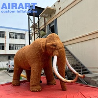 Éléphant mammouth gonflable en peluche de 3.5m de haut, ballon d'éléphant mignon gonflable pour la publicité