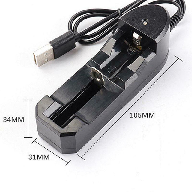 Rechargeable 1-Slot Battery Charger Li-Ion USB Single Slot Smart Fast Charger for 18350 18500 18650 16340 Battery