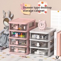 Boîte de rangement transparente en plastique pour tiroir de bureau, motif lapin de dessin animé, pour l'organisation de mini-papeterie