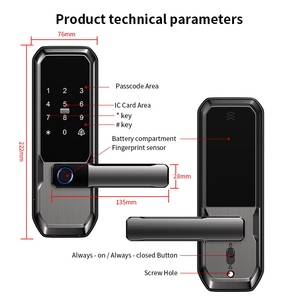 DL 30 cửa thép không gỉ khóa thông minh RFID & mã kích hoạt chốt chết kỹ thuật số với wifi mở khóa vân tay vật liệu hợp kim nhôm - Product Image 3