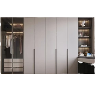 Armoire moderne mobile à 6 portes en acrylique stratifié, design pour chambre à coucher, appartement et hôtel