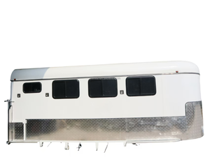 PR-HT03-LQ Aluminum Gooseneck 3 Horse Angle Load <b>Trailer</b> with Living Quarters - Product Image 2