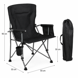 Chaise pliante d'extérieur portable avec accoudoirs, tissu polyester durable, design léger pour le camping, la randonnée, la pêche et la plage - Product Image 6