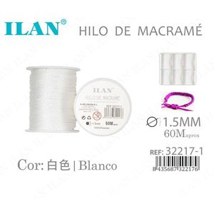 Filo per Macramè Ilan 1,5 mm 60 m Bianco Poliestere - Product Image 3
