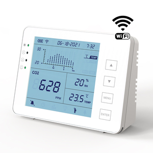 Medidor de <span class=keywords><strong>CO2</strong></span> inalámbrico inteligente Monitor de dióxido de carbono inalámbrico interior con <span class=keywords><strong>sensor</strong></span> NDIR, temperatura humedad y medidor de <span class=keywords><strong>CO2</strong></span> WIFI - Product Image 1