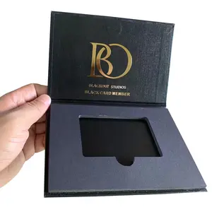 定制Logo印刷黑色卡盒银行卡盒豪华VIP信用卡包装礼盒