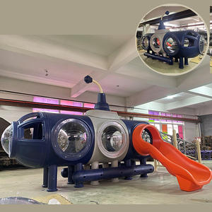 Toboggan sous-marin en plastique moulé par rotation pour enfants, pour l'extérieur et l'intérieur, <span class=keywords><strong>avec</strong></span> filet d'escalade - Product Image 2