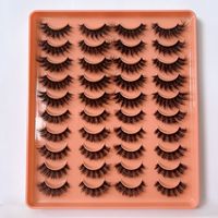 20 paires de faux cils 6D en vison synthétique, styles variés, aspect naturel, pour le quotidien et les soirées