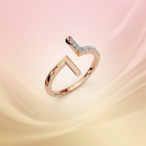 Trendy Chevron Lab Grown Diamond <b>Open</b> <b>Ring</b> for Women Wedding Anniversary Party Statement Band 10K 14K 18K Gold 925 935 Silver - Product Image 1