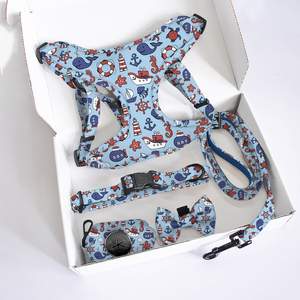 Collar ajustable de boutique de mascotas con estampado colorido para perro, arnés táctico grande para perro, chaleco, Correa resistente y kit de bolsa para caca de perro - Product Image 3