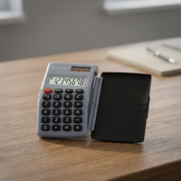 Calculatrice de poche à 8 chiffres avec couvercle noir, pile LR1130, matériau PC (GSC 002402598)