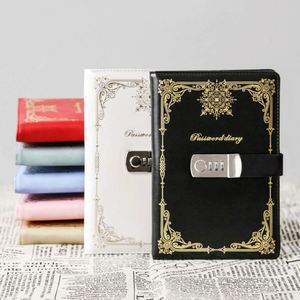 Hot Sale PU <b>Leather</b> A5 Digital Password Lock Notebook Foil Stamping <b>Diary</b> for College High School - Product Image 2