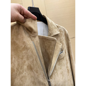 Brunello Cucinelli <b>Men's</b> Deer Skin <b>Velvet</b> <b>Jacket</b> Zipper Collar Casual Outerwear - Product Image 2