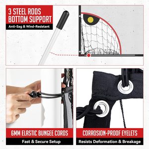 Attrezzatura per Allenamento di Tiro all'Ingrosso, Rete da Calcio Portatile 12x6ft con 5 Zone di Punteggio - Product Image 5