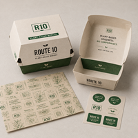 Boîte à emporter pour poulet frit, hamburger, avec logo personnalisé, biodégradable, recyclable, pour restauration rapide