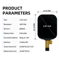 Module d'affichage TFT compact de 2,01 pouces GoldenMorning, résolution 240*296, pilote JD9853, couleur pleine, polyvalent, SPI 4 fils