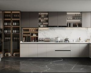 Meubles de cuisine en bois de placage moderne de luxe, prêts à assembler, respectueux de l'environnement - Product Image 1