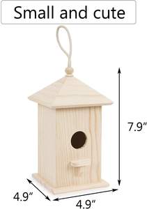Offre Spéciale en bois nichoir un trou oiseaux maison écologique en bois suspendu maison pour animaux de compagnie petit oiseau <span class=keywords><strong>cage</strong></span> à oiseaux faisant la décoration - Product Image 2
