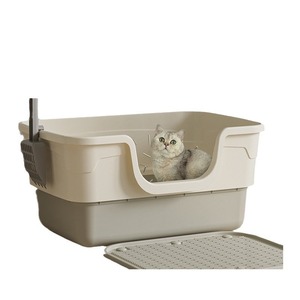 Jumbo Semi-Enclosed Cat Litter <b>Box</b> with Leak Tray - Extra-Large Includes Shovel <b>Drop</b>-Shipping - Product Image 1