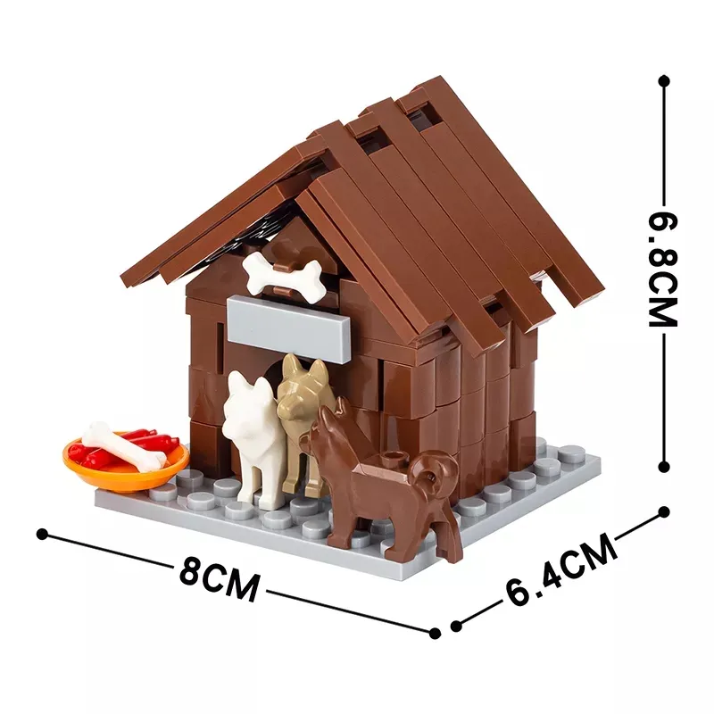 Nieuwe Farm Sets Onderdelen Kennel Met Hond En Bot Gift Voor Kinderen 8-14 Moc Bakstenen Delen Bouwstenen speelgoed Diy Scene Accessoires