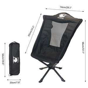 كراسي تخييم قابلة للطي بظهر مرتفع-درجة دوارة للكبار-كرسي تخييم دوار قابل للطي مع وسادة - Product Image 4